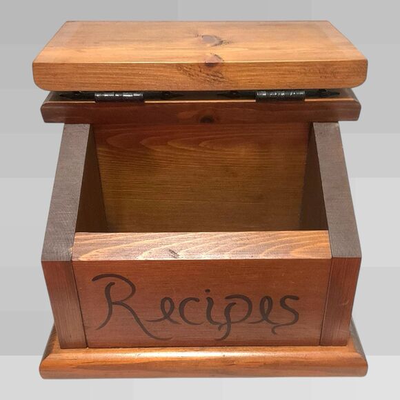 Vintage Wood Recipe Box Hand Painted Amish Girl Rustic Primitive Farmhouse 9x6.5 - Picture 13 of 16